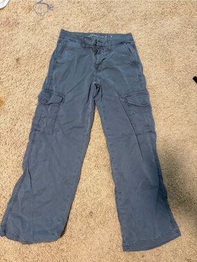 American Eagle Outfitters Slate Blue Cargo Pants - Button Flap Pockets